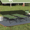 vidaXL Składane Łóżko Kempingowe 2 pcs Zielony 206 x 76 x 74 cm