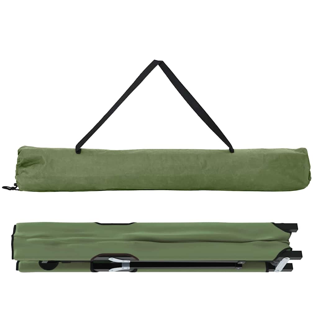 vidaXL Składane Łóżko Kempingowe 2 pcs Zielony 206 x 76 x 74 cm