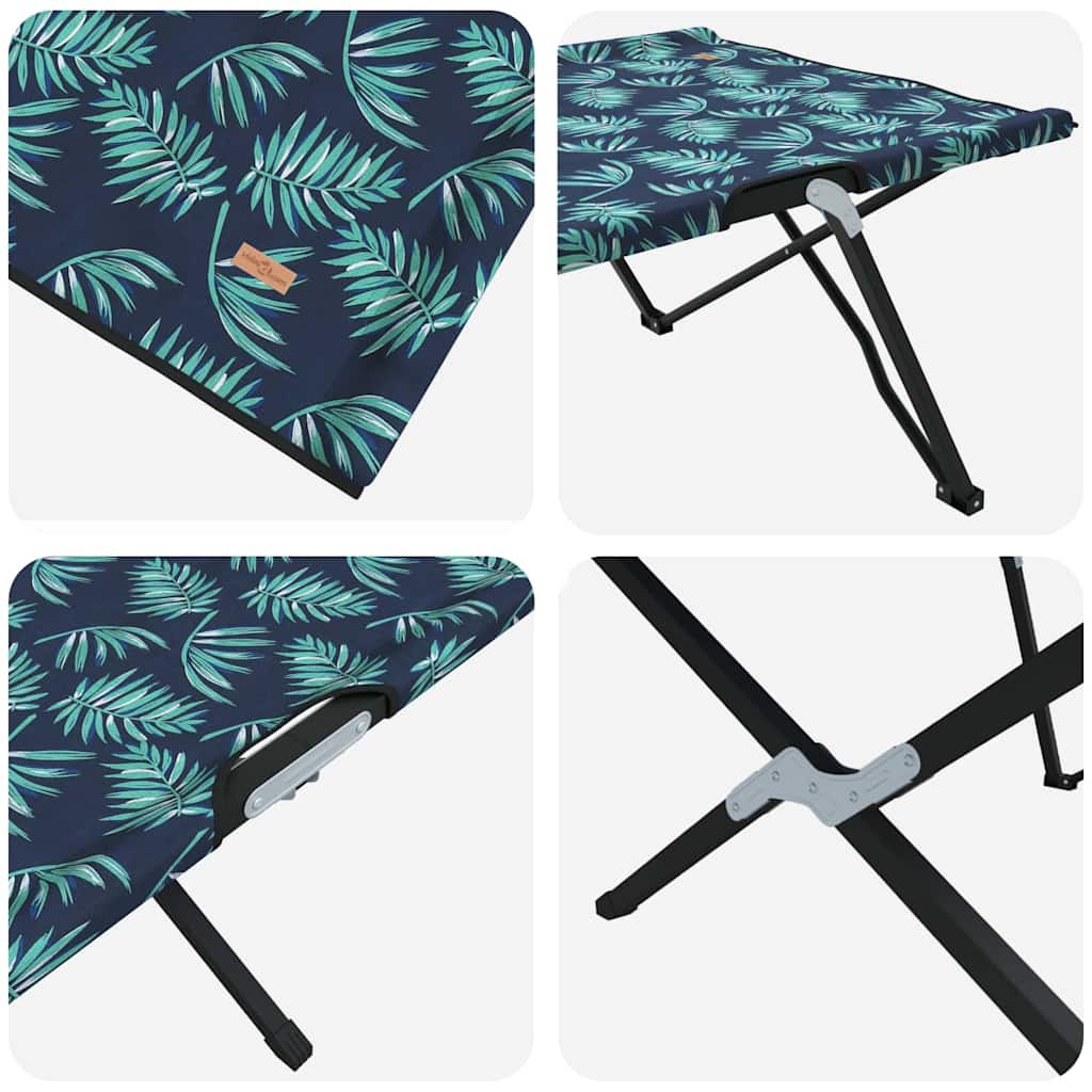 vidaXL Składane Łóżko Kempingowe Liść 2 pcs Las 206 x 76 x 74 cm