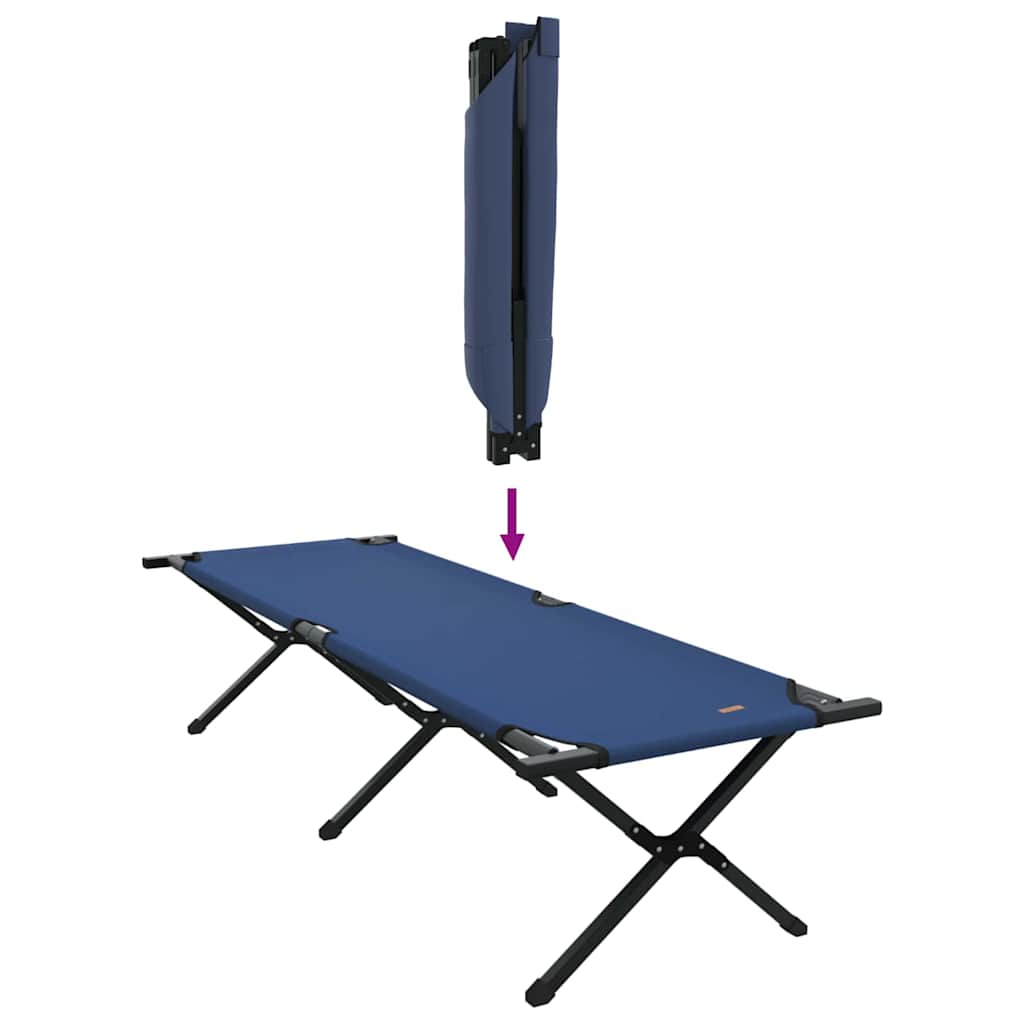 vidaXL Składane Łóżko Kempingowe Niebieski 193 x 69 x 45 cm