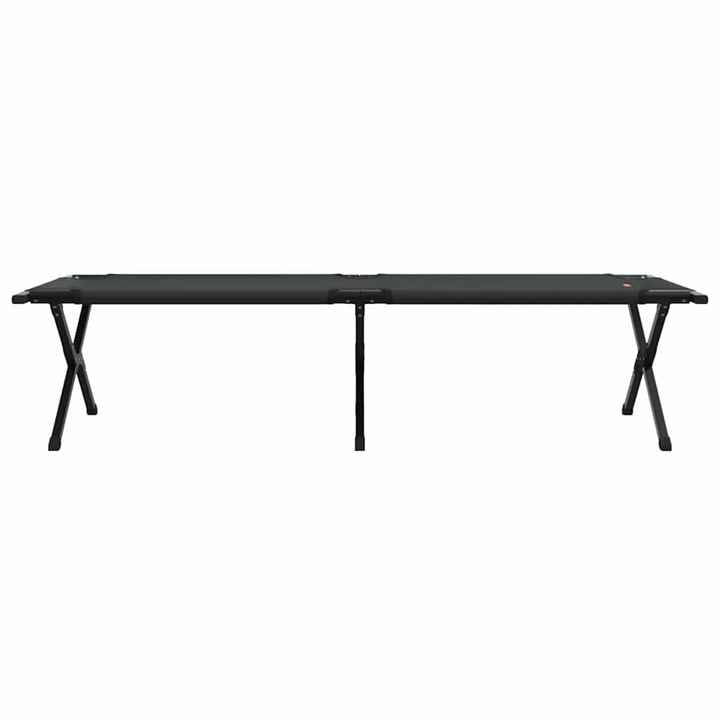 vidaXL Składane Łóżko Kempingowe Czarny 193 x 69 x 45 cm