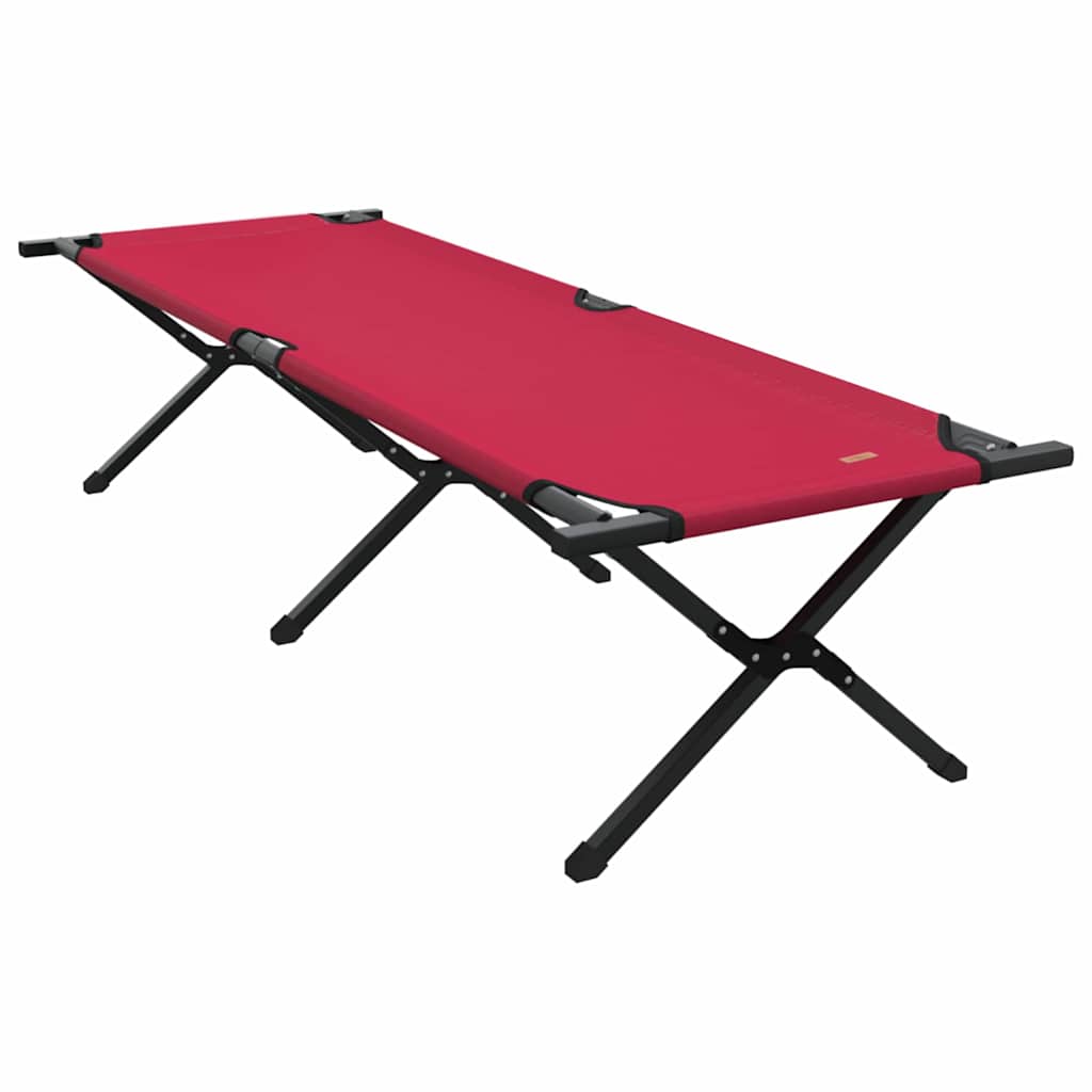 vidaXL Składane Łóżko Kempingowe Czerwony 193 x 69 x 45 cm