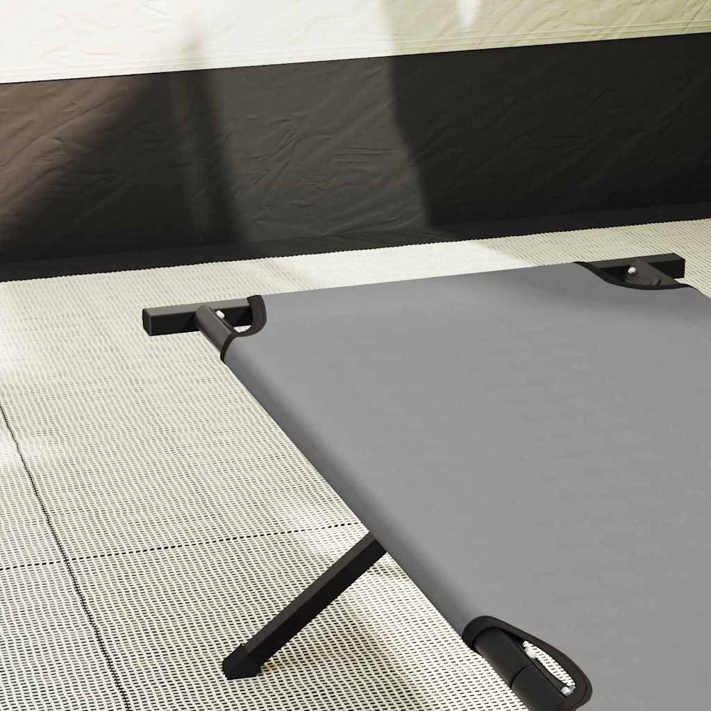 vidaXL Składane Łóżko Kempingowe Szary 193 x 69 x 45 cm Tkanina Oxford