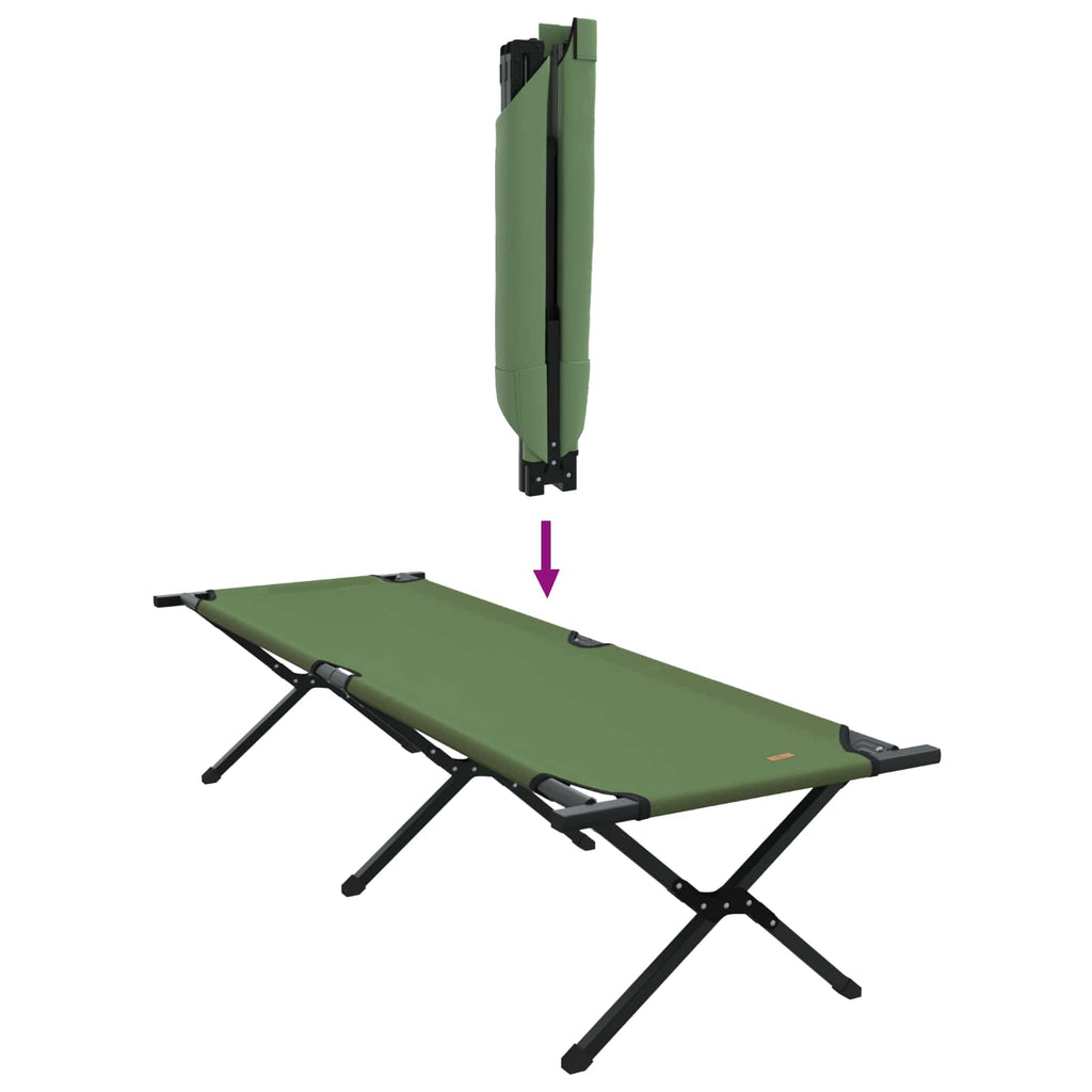 vidaXL Składane Łóżko Kempingowe Zielony 193 x 69 x 45 cm