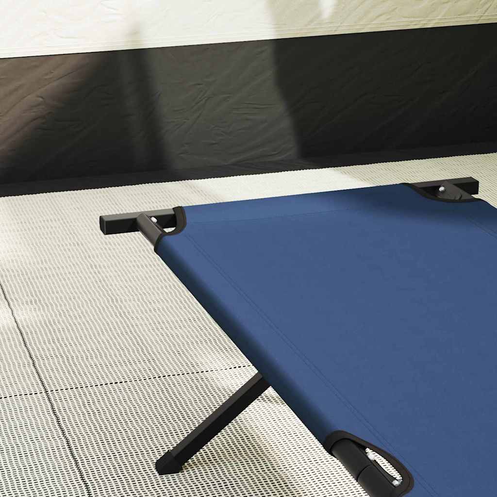 vidaXL Składane Łóżko Kempingowe 2 pcs Niebieski 193 x 69 x 45 cm