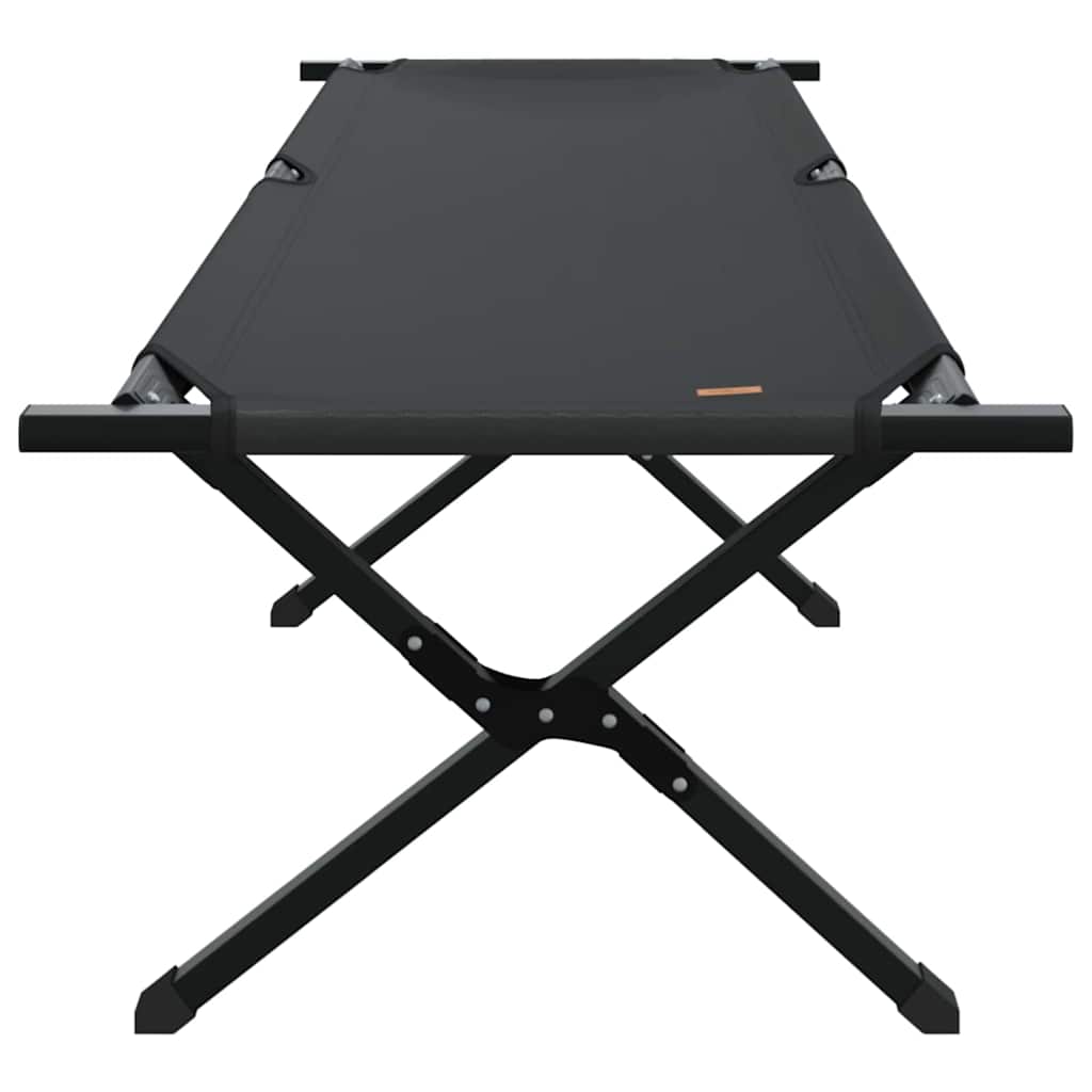 vidaXL Składane Łóżko Kempingowe 2 pcs Czarny 193 x 69 x 45 cm
