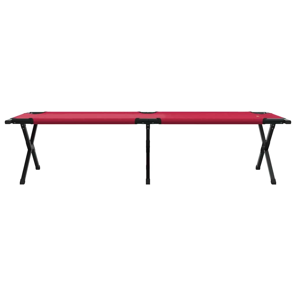 vidaXL Składane Łóżko Kempingowe 2 pcs Czerwony 193 x 69 x 45 cm