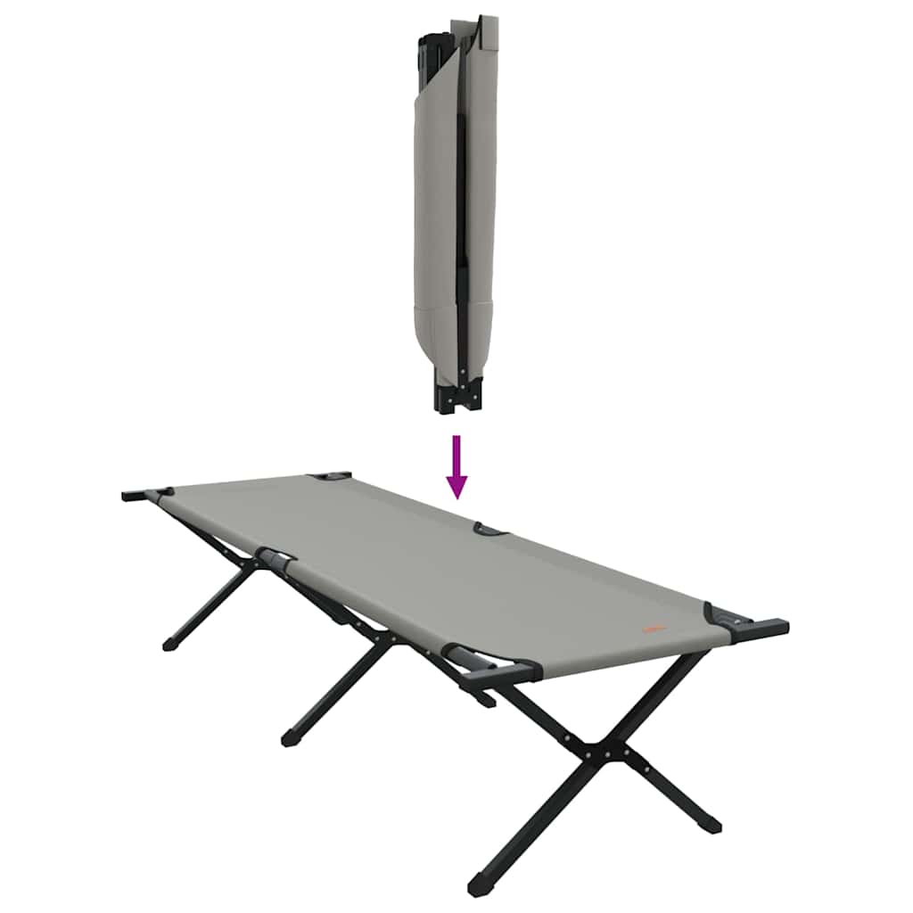 vidaXL Składane Łóżko Kempingowe 2 pcs Szary 193 x 69 x 45 cm