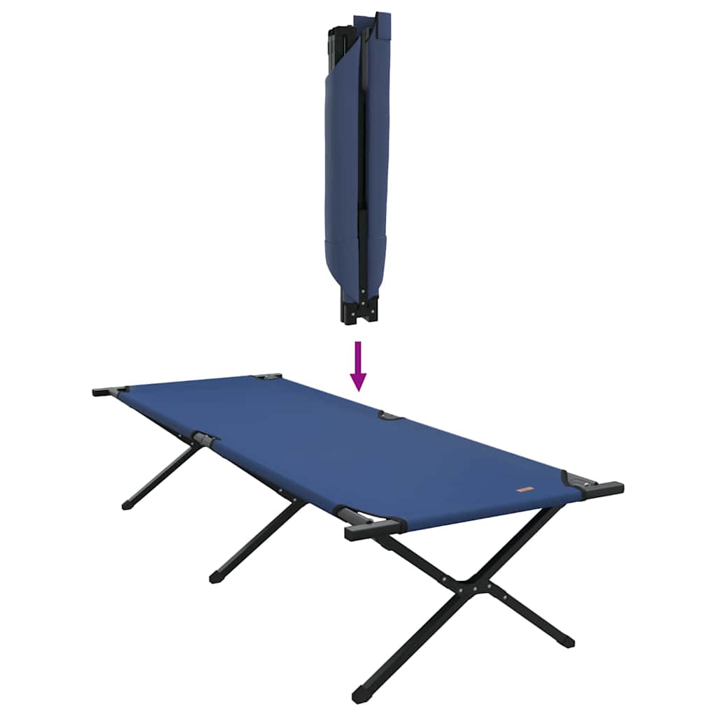 vidaXL Składane Łóżko Kempingowe Niebieski 210 x 80 x 46 cm