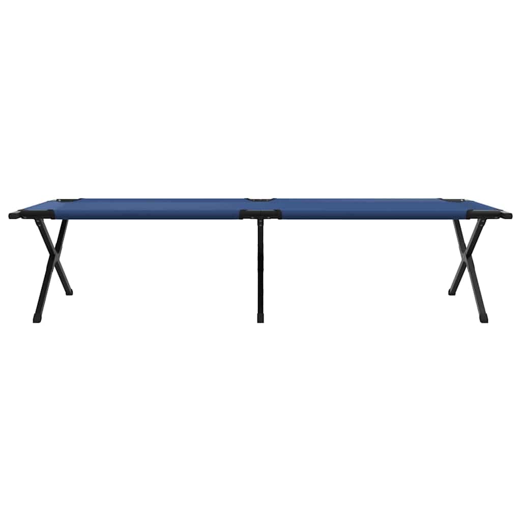 vidaXL Składane Łóżko Kempingowe Niebieski 210 x 80 x 46 cm