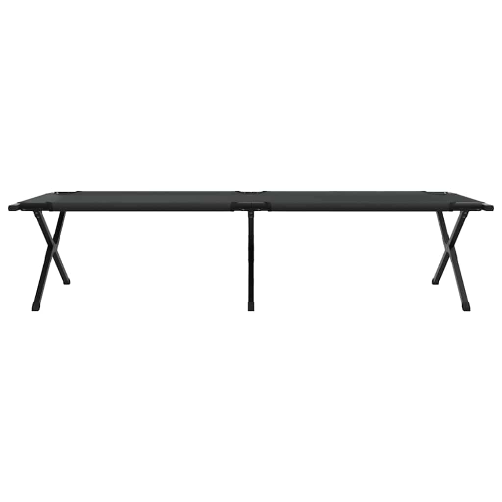 vidaXL Składane Łóżko Kempingowe Czarny 210 x 80 x 46 cm