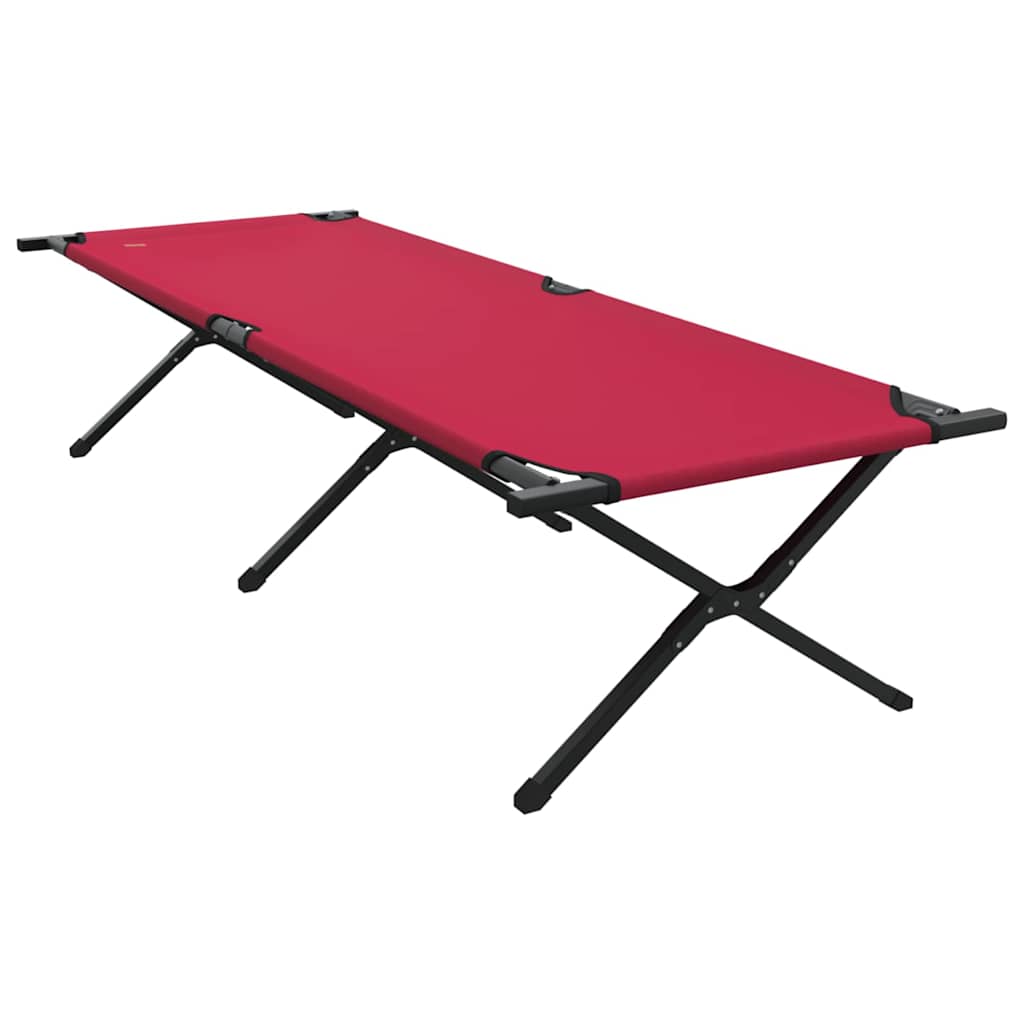 vidaXL Składane Łóżko Kempingowe Czerwony 210 x 80 x 46 cm