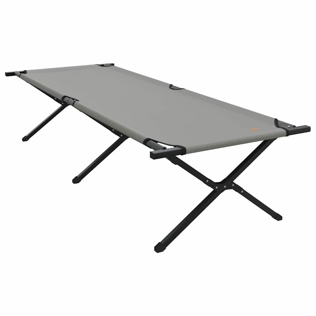 vidaXL Składane Łóżko Kempingowe Szary 210 x 80 x 46 cm Tkanina Oxford