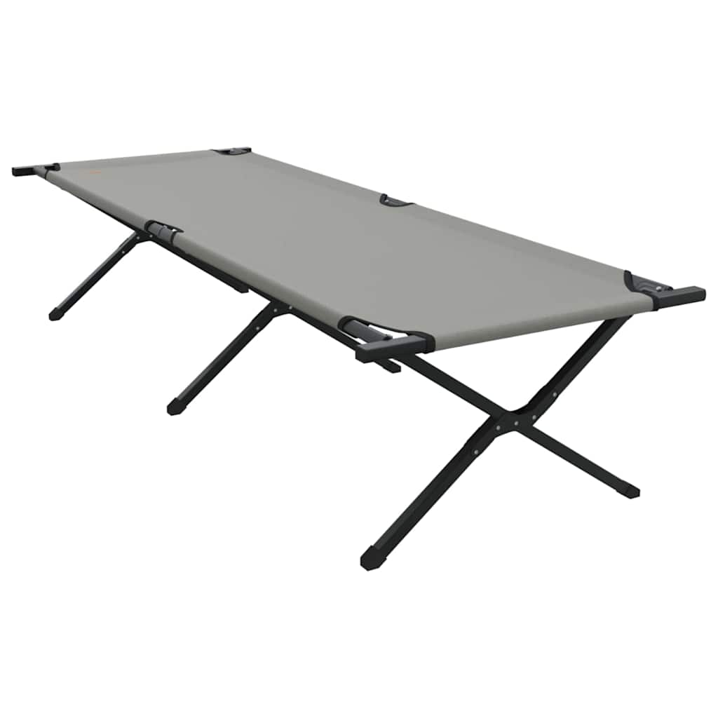 vidaXL Składane Łóżko Kempingowe Szary 210 x 80 x 46 cm Tkanina Oxford