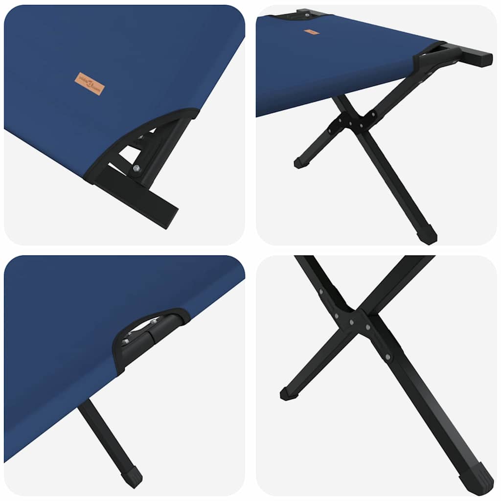 vidaXL Składane Łóżko Kempingowe 2 pcs Niebieski 210 x 80 x 46 cm