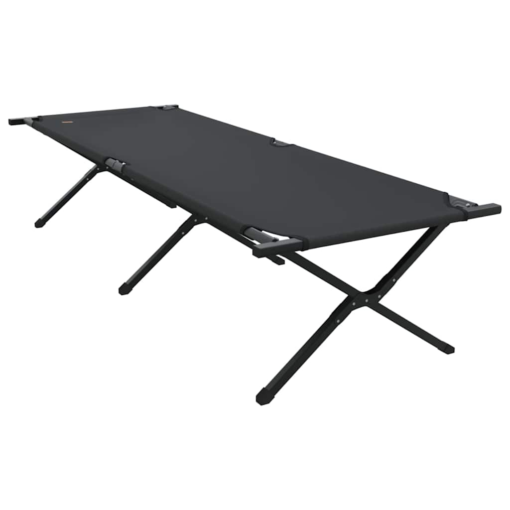 vidaXL Składane Łóżko Kempingowe 2 pcs Czarny 210 x 80 x 46 cm