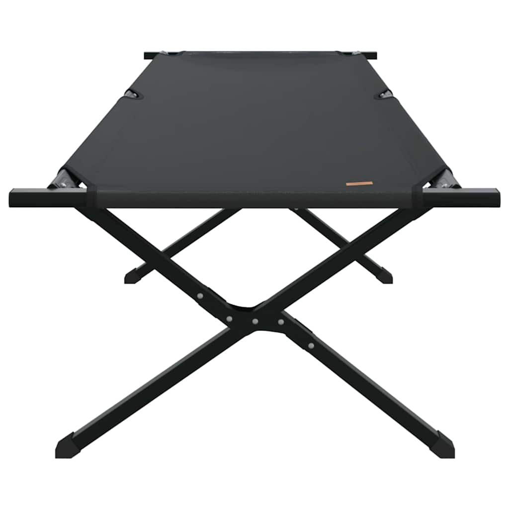vidaXL Składane Łóżko Kempingowe 2 pcs Czarny 210 x 80 x 46 cm
