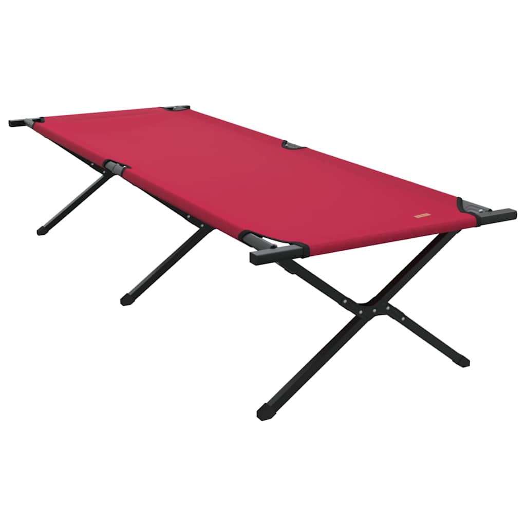 vidaXL Składane Łóżko Kempingowe 2 pcs Czerwony 210 x 80 x 46 cm