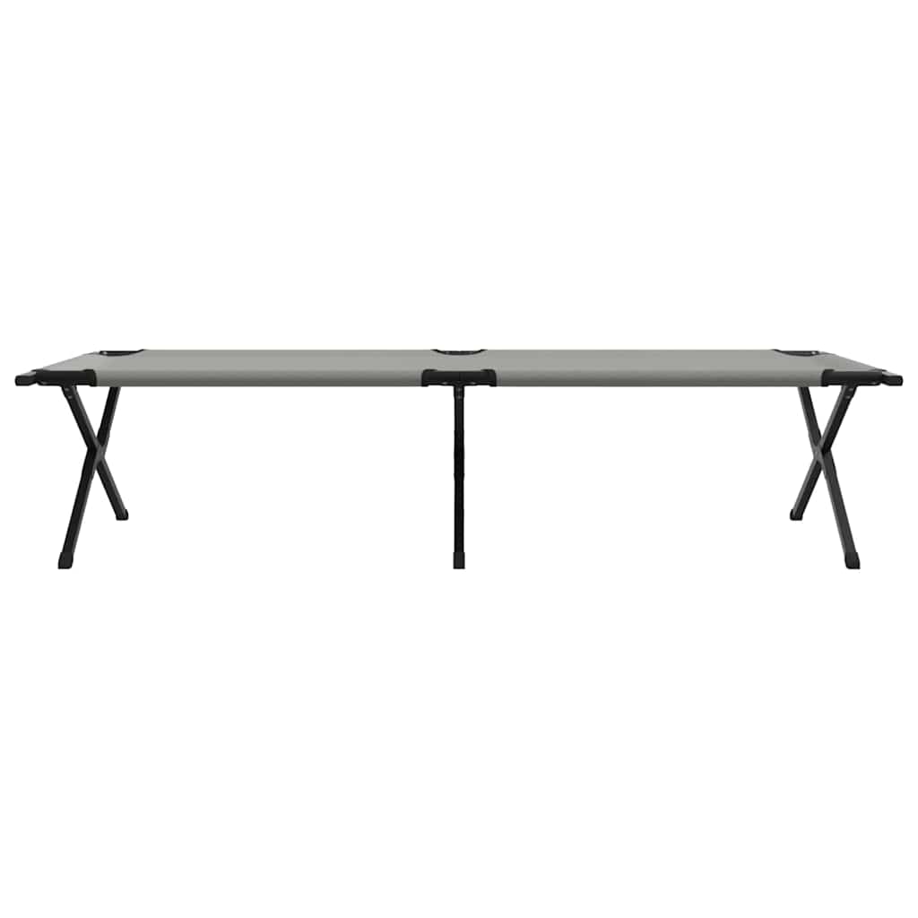 vidaXL Składane Łóżko Kempingowe 2 pcs Szary 210 x 80 x 46 cm