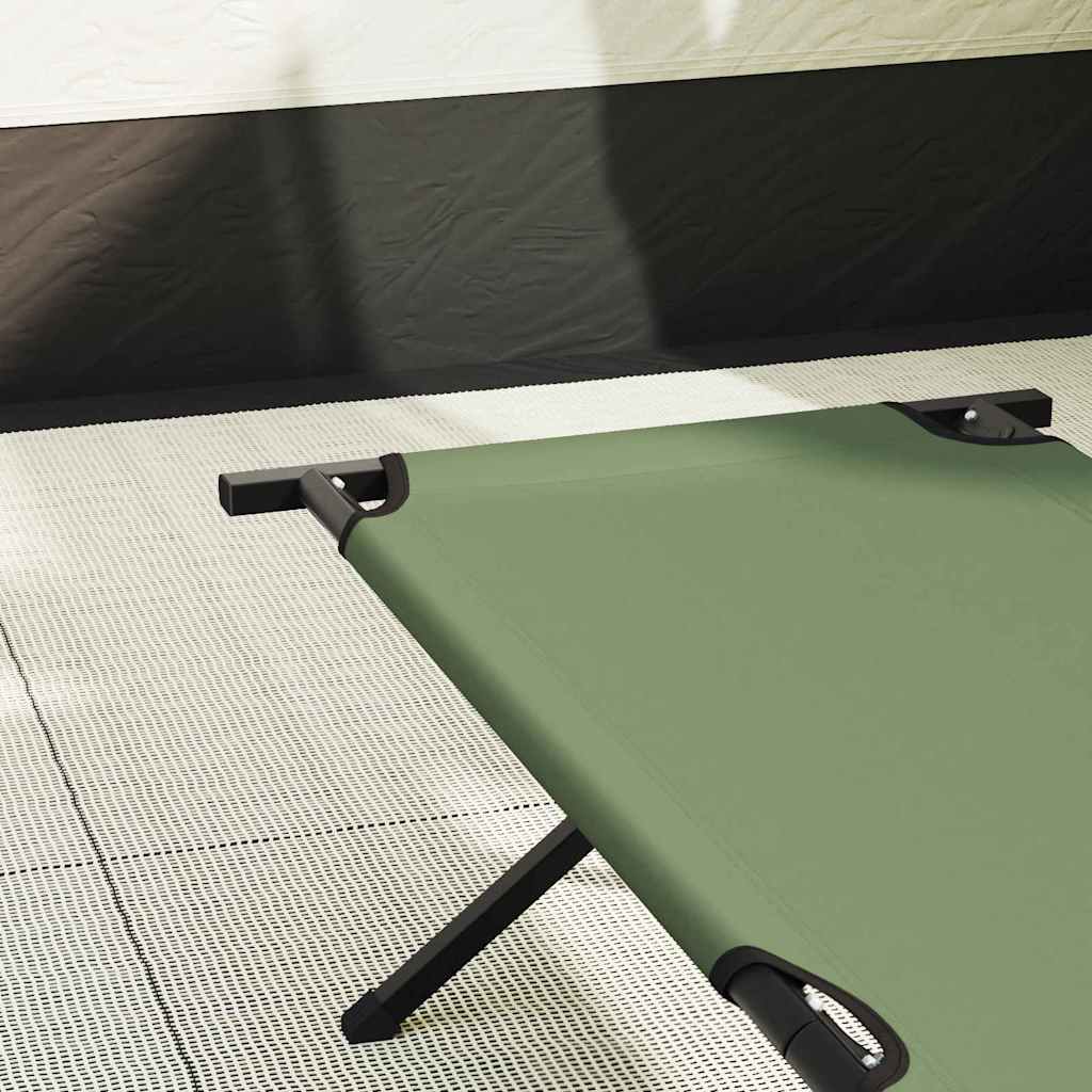 vidaXL Składane Łóżko Kempingowe 2 pcs Zielony 210 x 80 x 46 cm