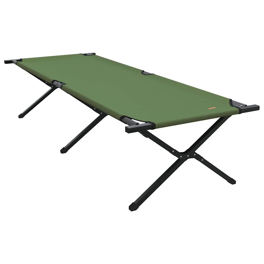 vidaXL Składane Łóżko Kempingowe 2 pcs Zielony 210 x 80 x 46 cm