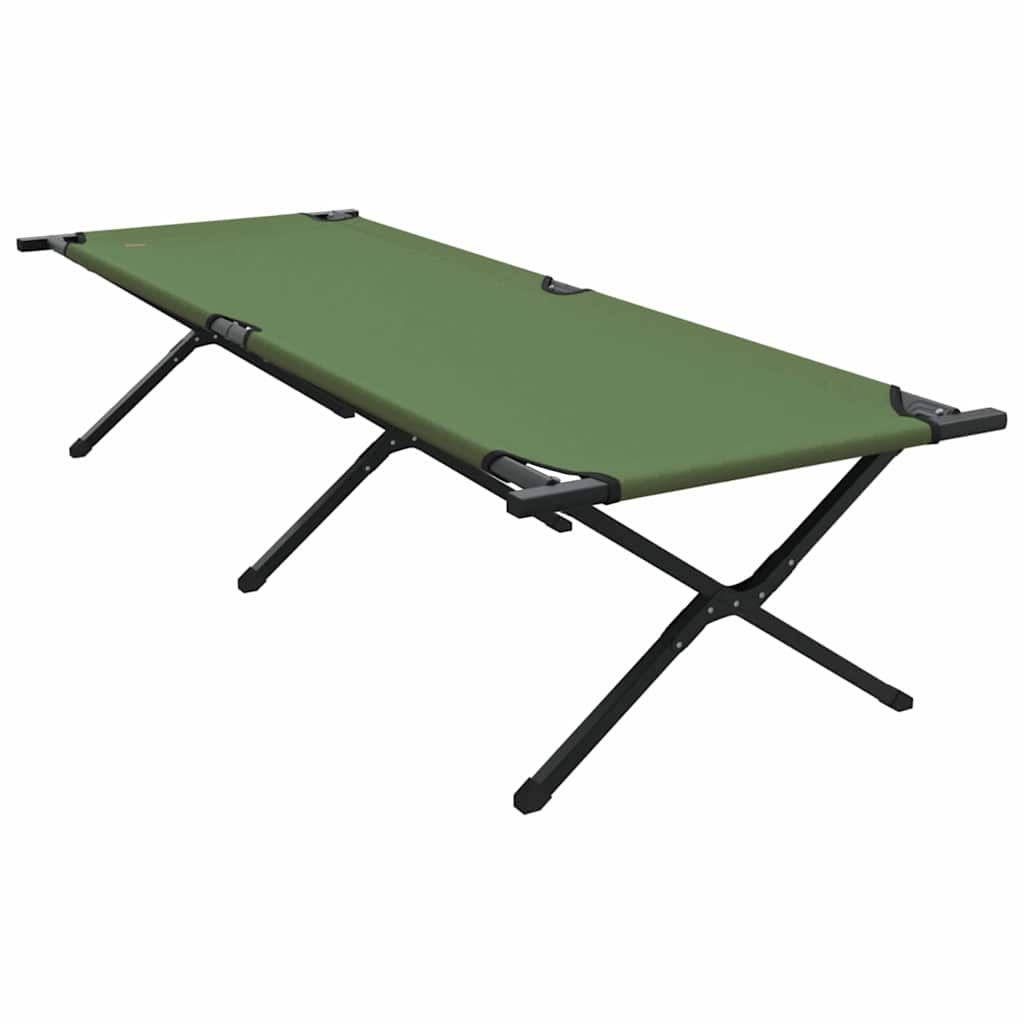 vidaXL Składane Łóżko Kempingowe 2 pcs Zielony 210 x 80 x 46 cm
