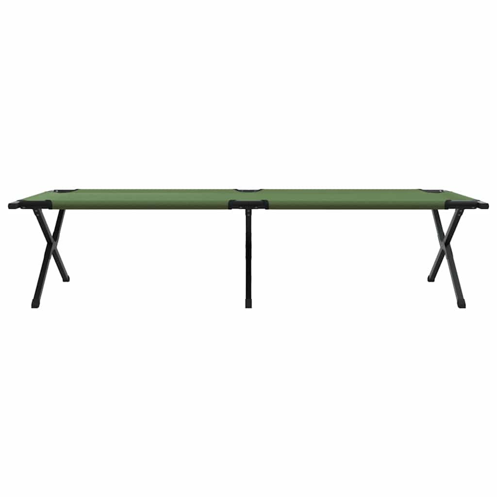 vidaXL Składane Łóżko Kempingowe 2 pcs Zielony 210 x 80 x 46 cm