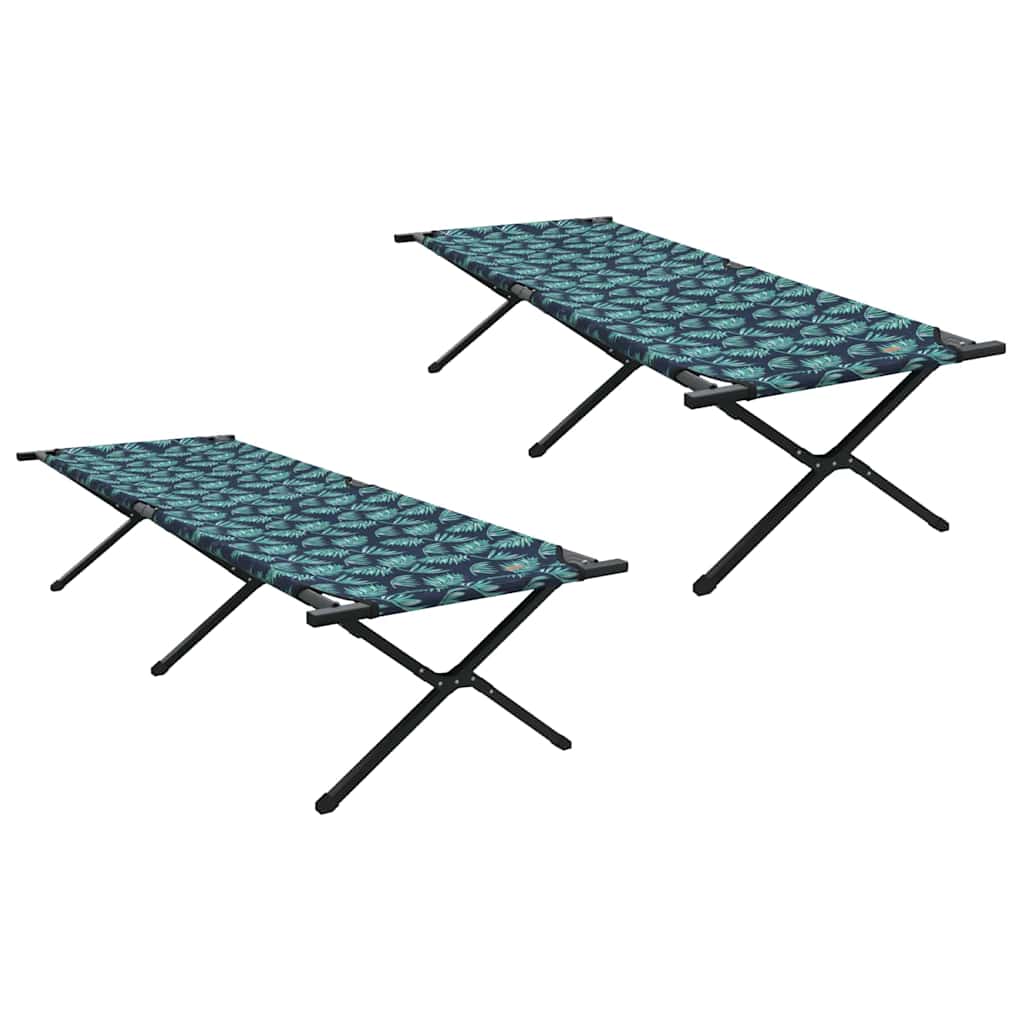 vidaXL Składane Łóżko Kempingowe Liść 2 pcs Las 210 x 80 x 46 cm