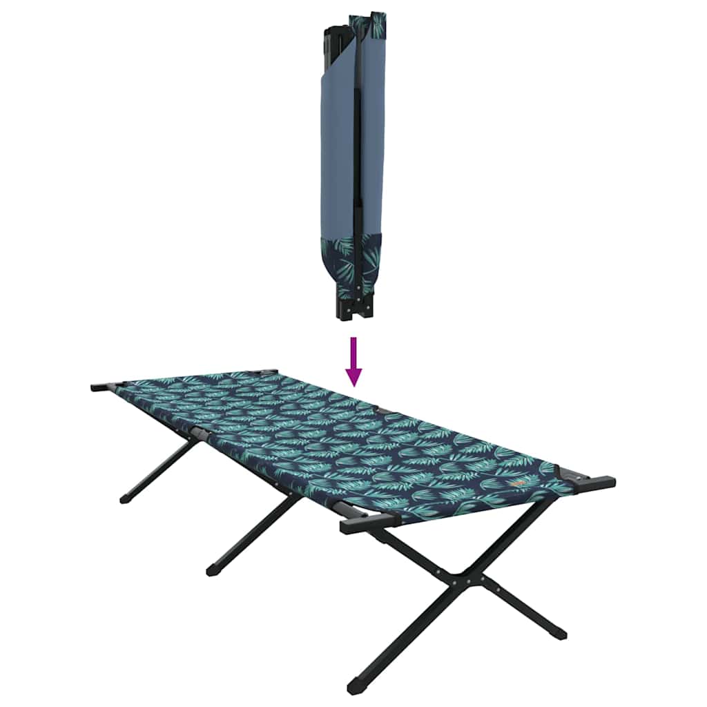 vidaXL Składane Łóżko Kempingowe Liść 2 pcs Las 210 x 80 x 46 cm