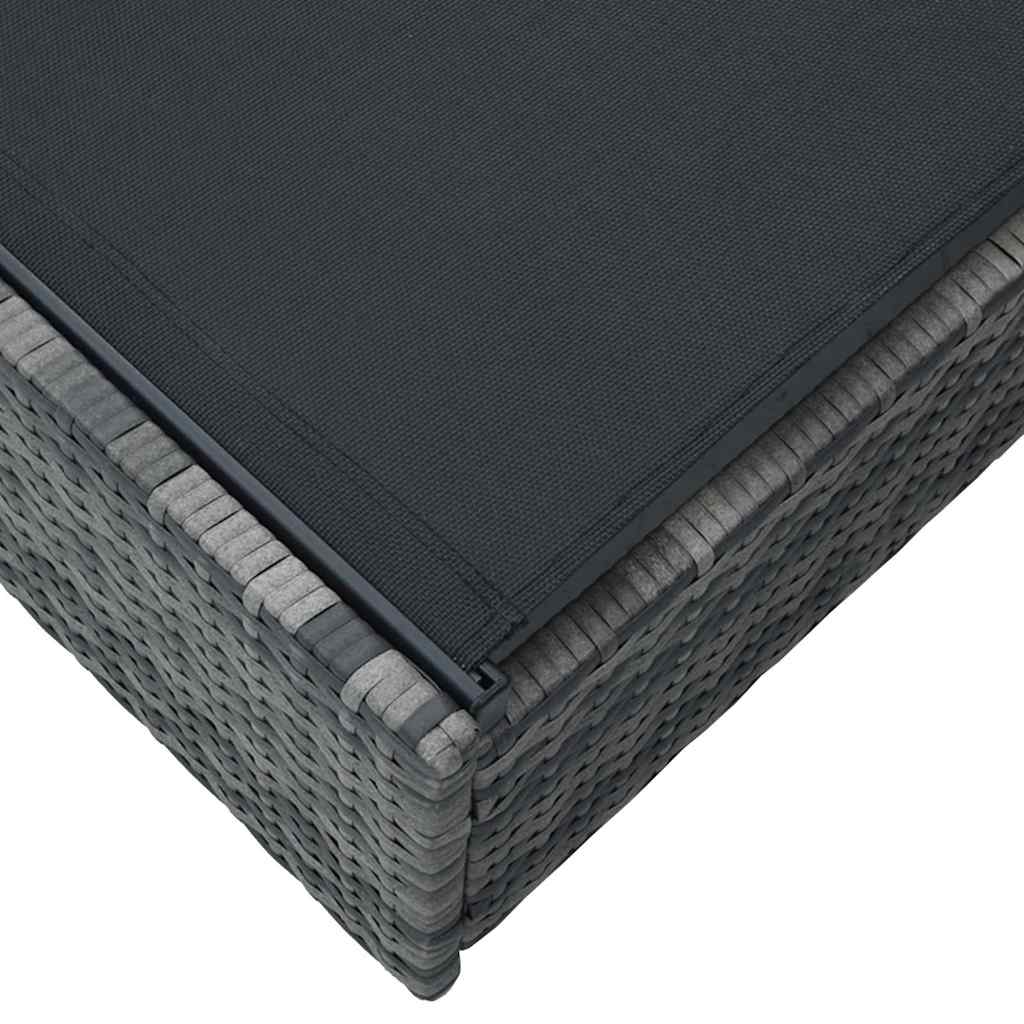 vidaXL Leżak Szary 200,5 x 70 x 75 cm polirattan