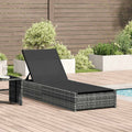 vidaXL Leżak Szary 200,5 x 70 x 75 cm polirattan