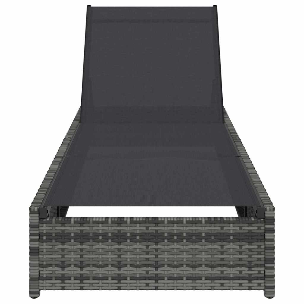 vidaXL Leżak Szary 200,5 x 70 x 75 cm polirattan