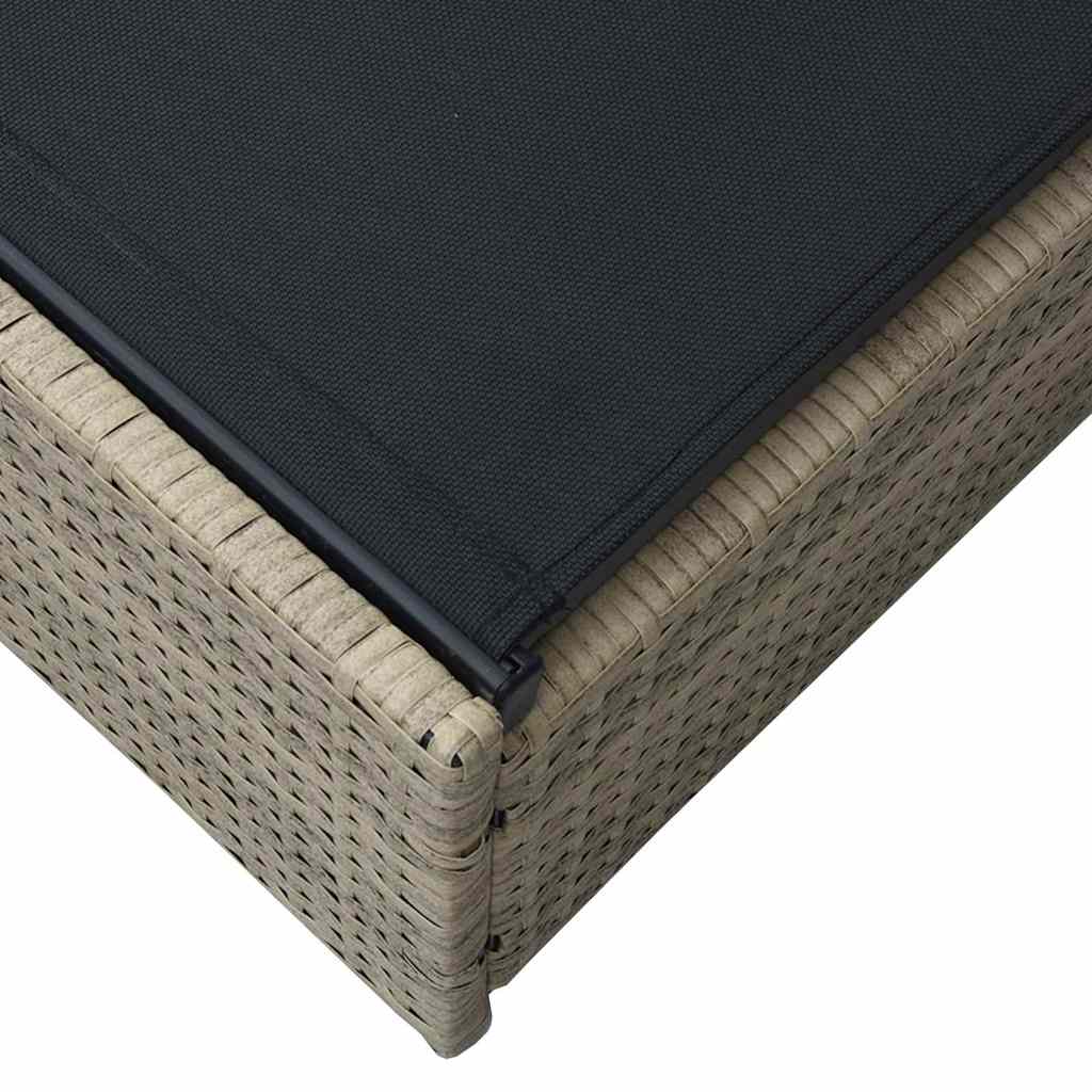 vidaXL Leżak Beżowy 200,5 x 70 x 75 cm polirattan