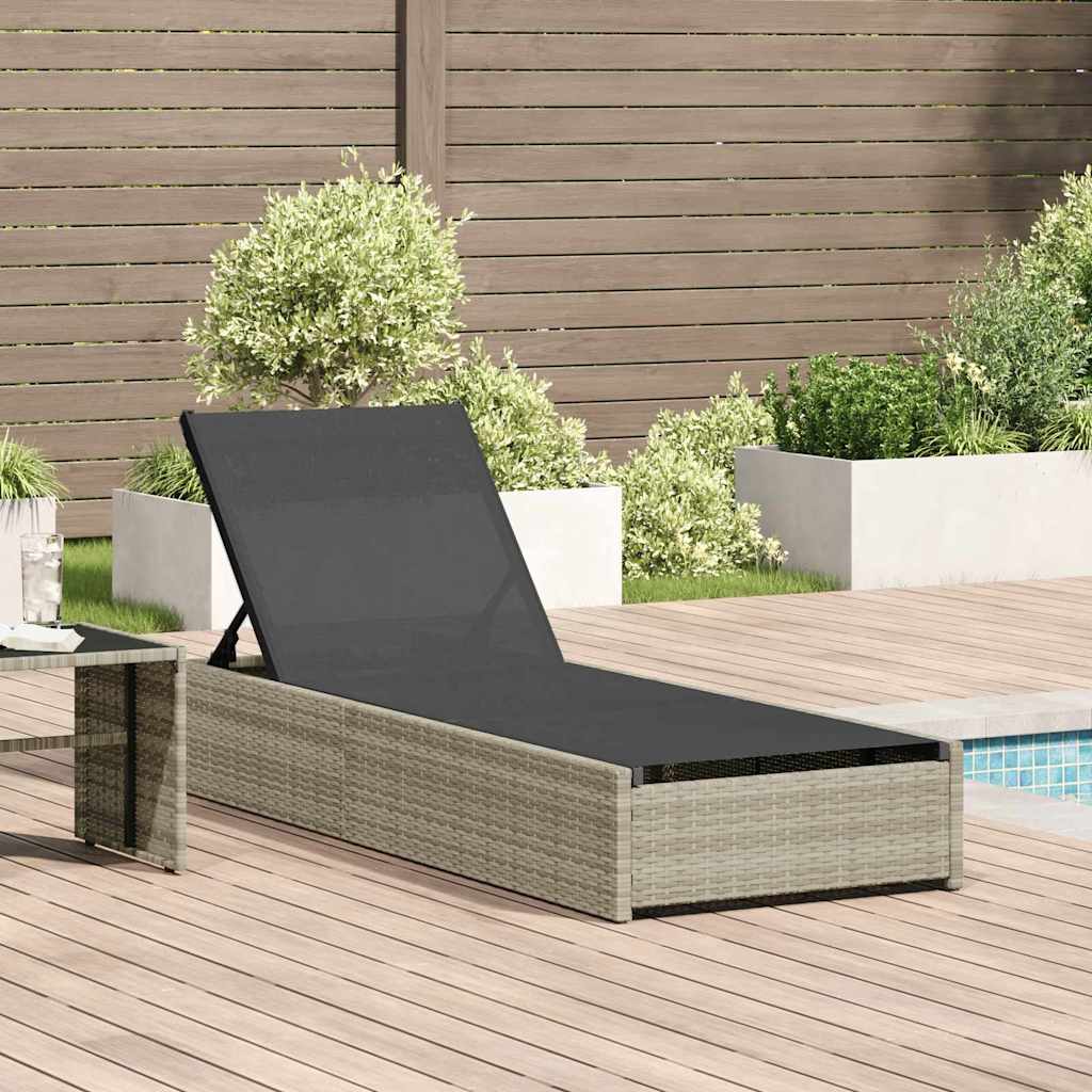 vidaXL Leżak Beżowy 200,5 x 70 x 75 cm polirattan