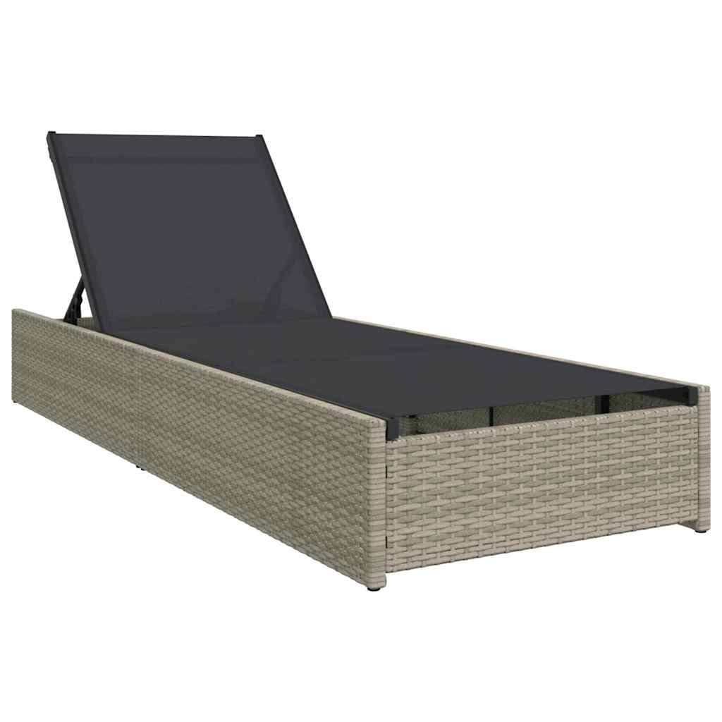 vidaXL Leżak Beżowy 200,5 x 70 x 75 cm polirattan