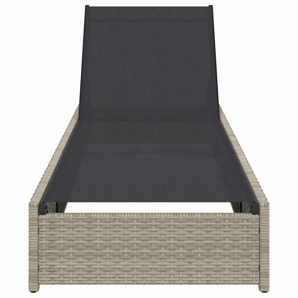 vidaXL Leżak Beżowy 200,5 x 70 x 75 cm polirattan