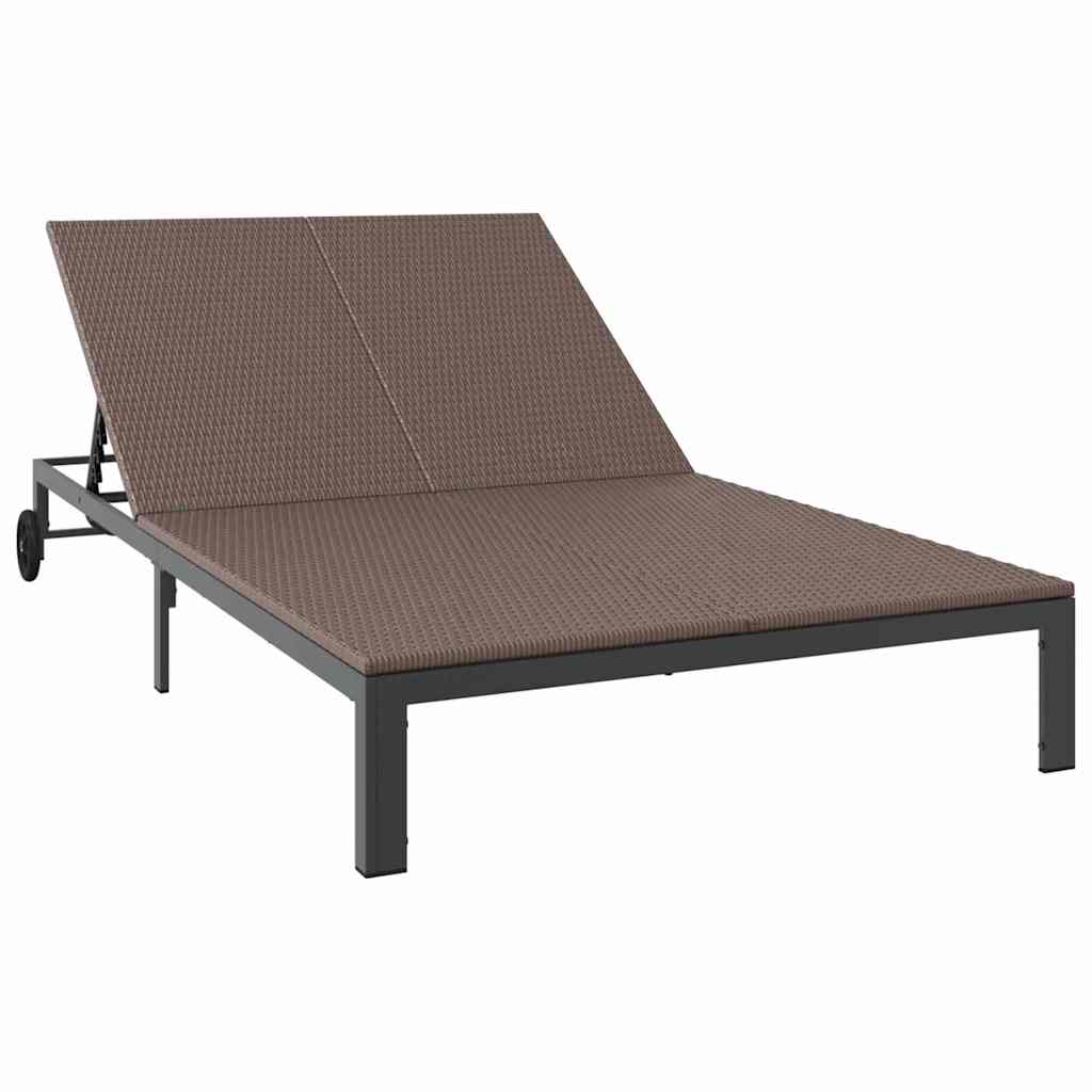 vidaXL Leżak Brązowy 206 x 115 x 75 cm polirattan
