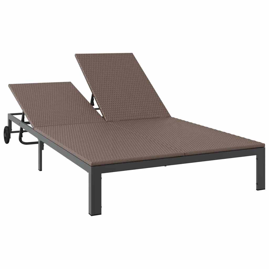 vidaXL Leżak Brązowy 206 x 115 x 75 cm polirattan
