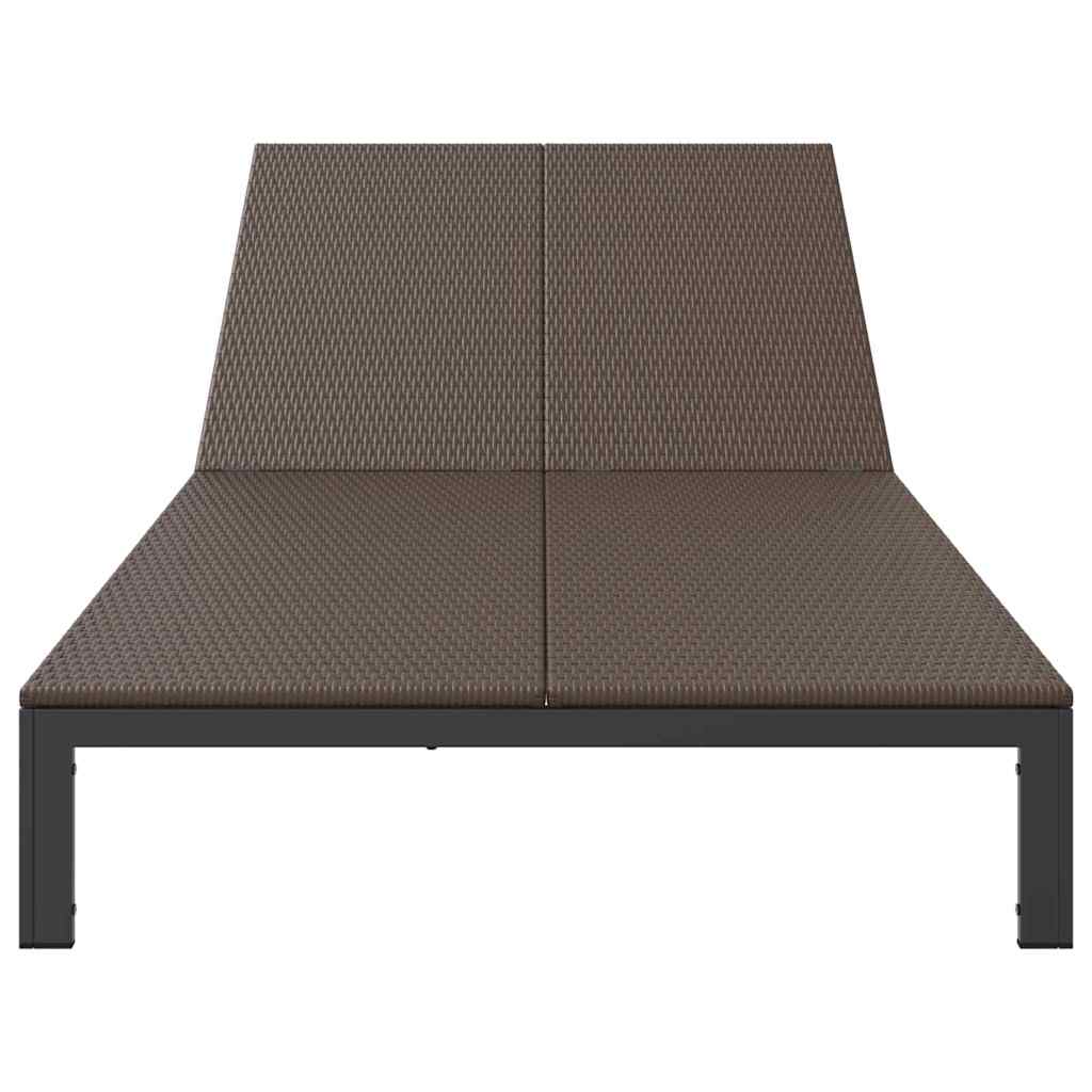 vidaXL Leżak Brązowy 206 x 115 x 75 cm polirattan