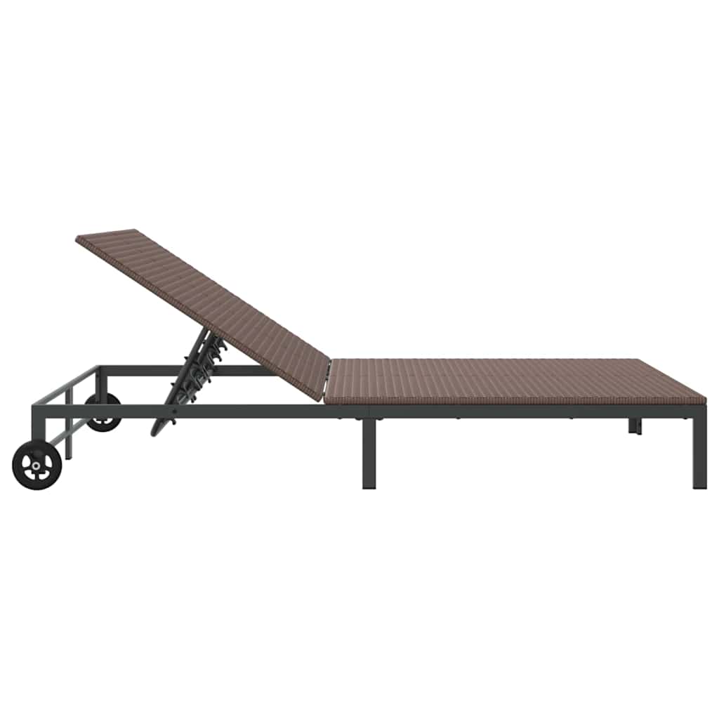 vidaXL Leżak Brązowy 206 x 115 x 75 cm polirattan