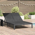 vidaXL Leżak Czarny 206 x 115 x 75 cm polirattan