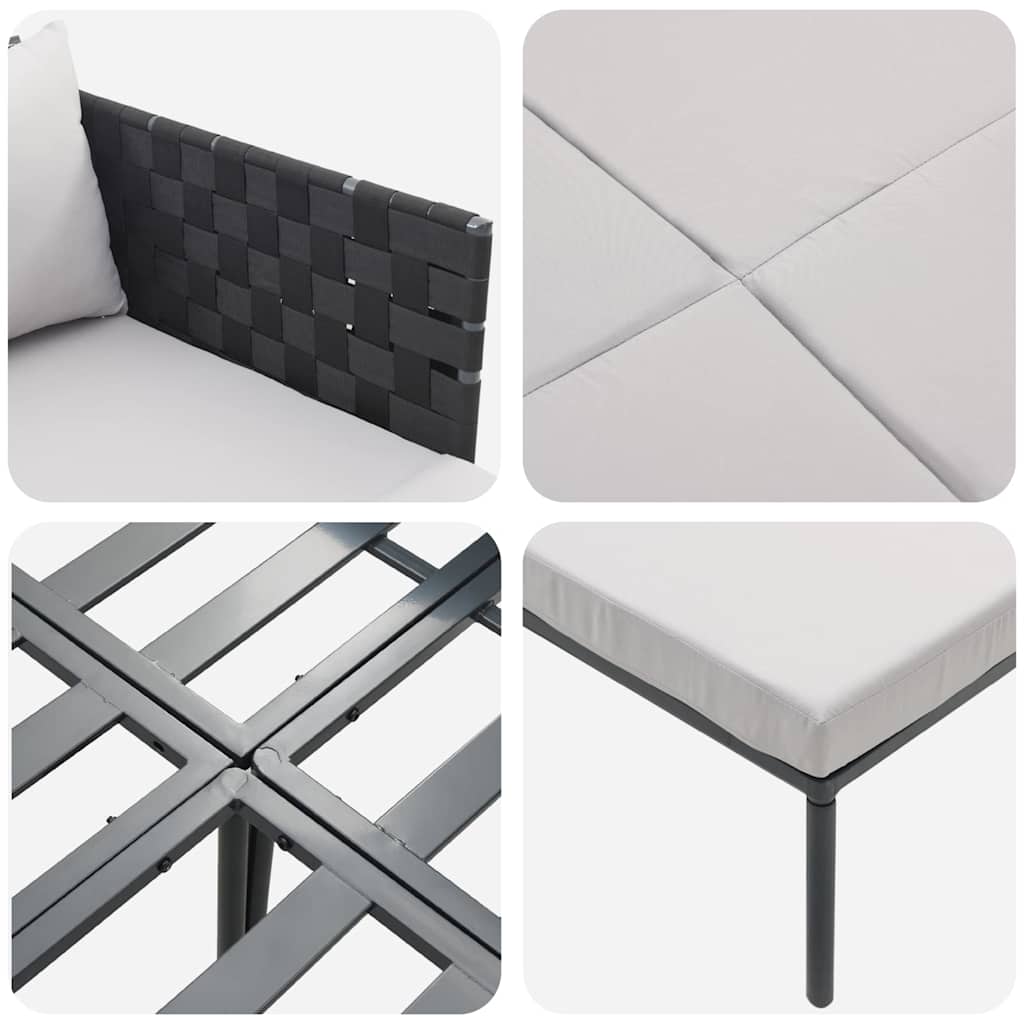 vidaXL Leżak Antracyt 153 x 115 x 69.5 cm Stal malowana proszkowo