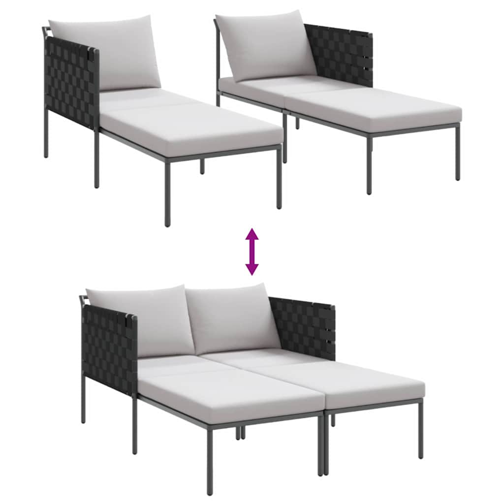 vidaXL Leżak Antracyt 153 x 115 x 69.5 cm Stal malowana proszkowo