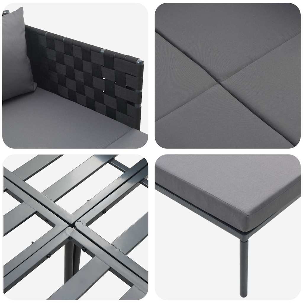 vidaXL Leżak Antracyt 153 x 115 x 69.5 cm Stal malowana proszkowo