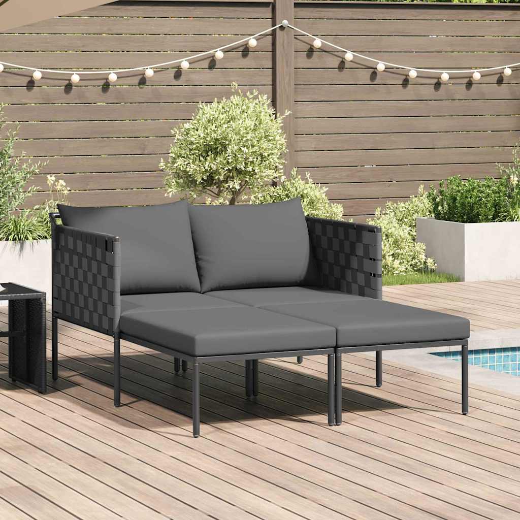 vidaXL Leżak Antracyt 153 x 115 x 69.5 cm Stal malowana proszkowo