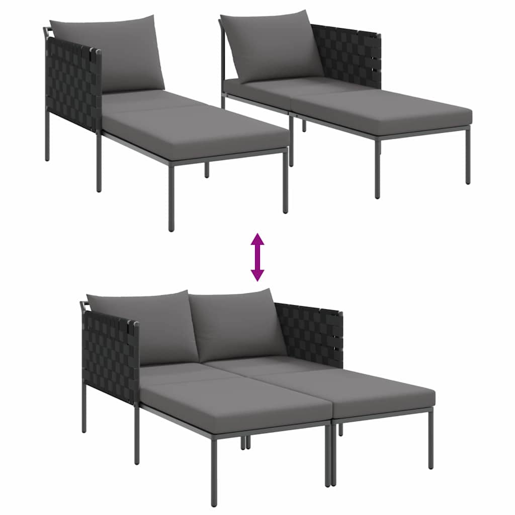 vidaXL Leżak Antracyt 153 x 115 x 69.5 cm Stal malowana proszkowo