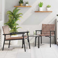 vidaXL Krzesło Ogrodowe 2 pcs Brązowy 78 x 55,5 x 75,5 cm polirattan