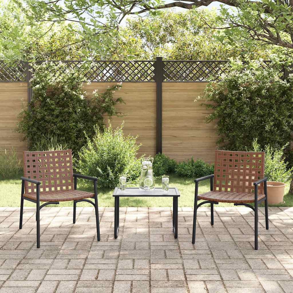 vidaXL Krzesło Ogrodowe 2 pcs Brązowy 78 x 55,5 x 75,5 cm polirattan