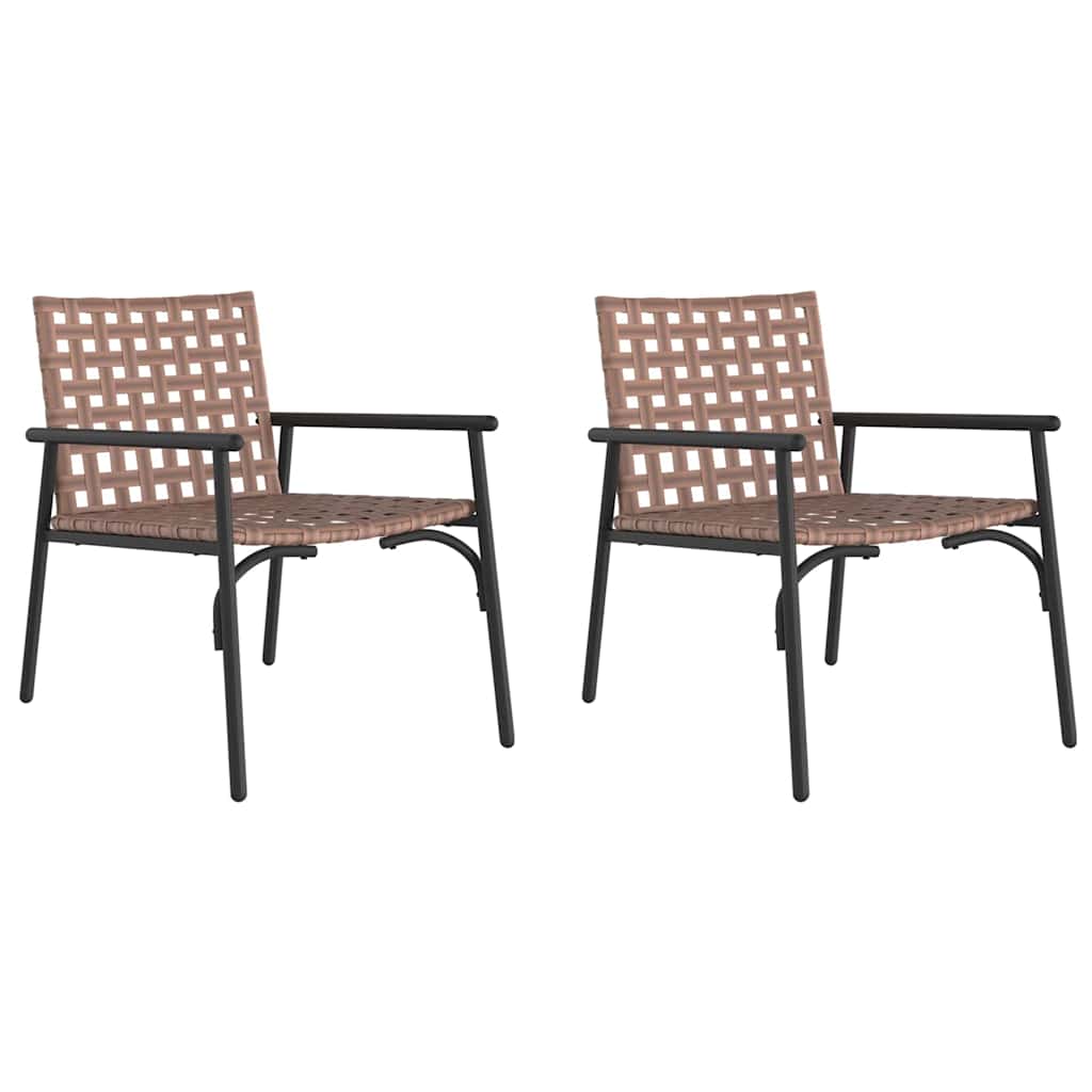vidaXL Krzesło Ogrodowe 2 pcs Brązowy 78 x 55,5 x 75,5 cm polirattan