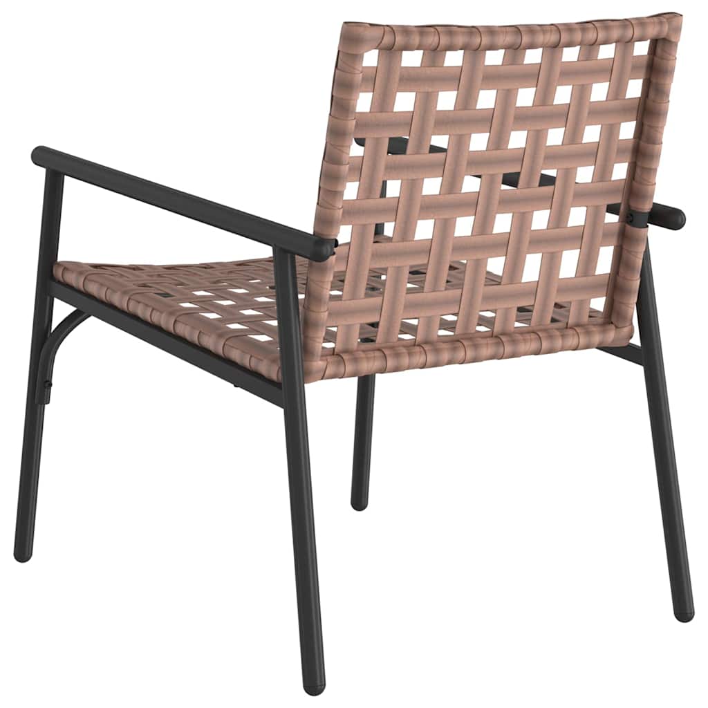 vidaXL Krzesło Ogrodowe 2 pcs Brązowy 78 x 55,5 x 75,5 cm polirattan